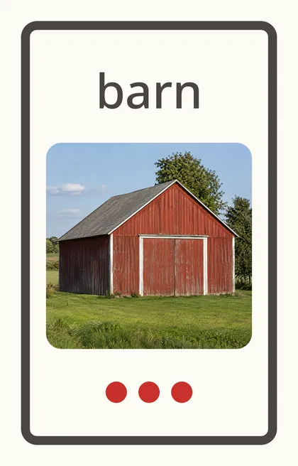 Sample card: barn