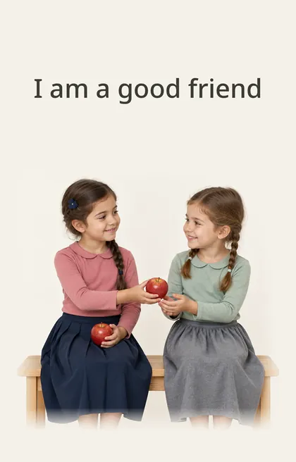 Sample card: I am a good friend